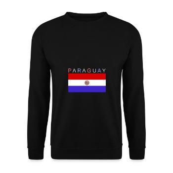 Paraguay Flagge - Unisex Pullover - Schwarz - Vorne - Alina (178cm) & Michal (187cm)
