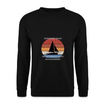 Legendärer Segler Vintage Segelboot Retro - Unisex Pullover - Schwarz - Vorne - Alina (178cm) & Michal (187cm)