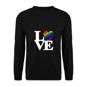 Love Colorful Heart LGBT Funny - Unisex Sweatshirt - black - Front - Alina (178cm) & Michal (187cm)