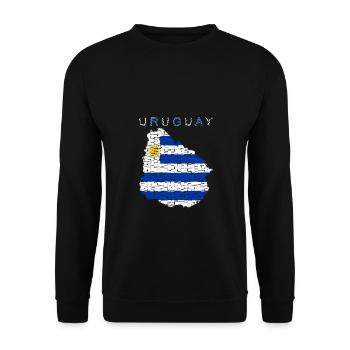 Carte de l’Uruguay Drapeau - Sweat-shirt Unisexe - noir - Devant - Alina (178cm) & Michal (187cm)