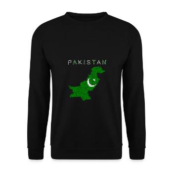 Pakistan Karte Flagge - Unisex Pullover - Schwarz - Vorne - Alina (178cm) & Michal (187cm)