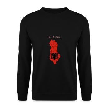 Albania Map Flag - Unisex Sweatshirt - black - Front - Alina (178cm) & Michal (187cm)