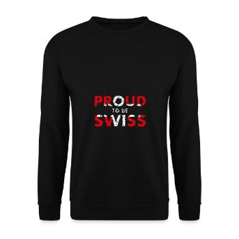 Proud to be Swiss Flag Switzerland Proud - Unisex Sweatshirt - black - Front - Alina (178cm) & Michal (187cm)