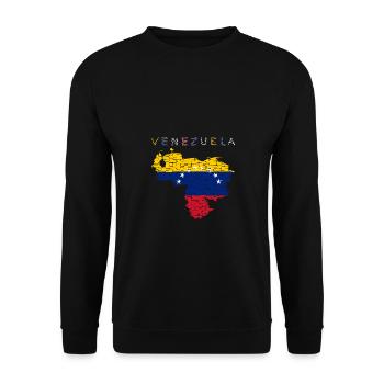 Venezuela Map Flag - Unisex Sweatshirt - black - Front - Alina (178cm) & Michal (187cm)