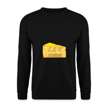 Say cheese Cheese Funny Photo Photo - Unisex Sweatshirt - black - Front - Alina (178cm) & Michal (187cm)
