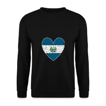 El Salvador Heart Art Design - Unisex Sweatshirt - black - Front - Alina (178cm) & Michal (187cm)