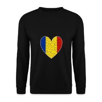 Romania Heart Art Design - Unisex Sweatshirt - black - Front - Alina (178cm) & Michal (187cm)
