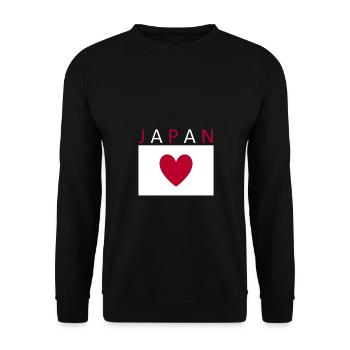 Drapeau du Japon Coeur Tokyo - Sweat-shirt Unisexe - noir - Devant - Alina (178cm) & Michal (187cm)