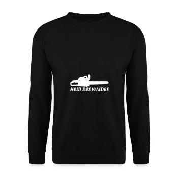 Hero of the Forest Chainsaw Woodcutter Survival - Unisex Sweatshirt - black - Front - Alina (178cm) & Michal (187cm)