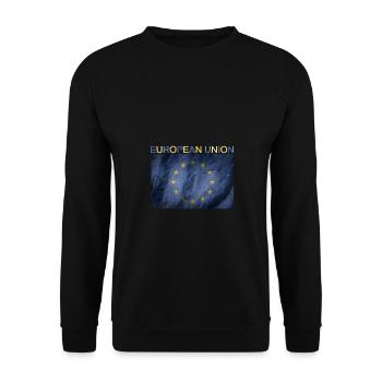EU Flag European Union Europe Brussels - Unisex Sweatshirt - black - Front - Alina (178cm) & Michal (187cm)