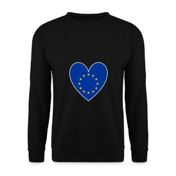 EU Flag Heart Europe European Union Euro - Unisex Sweatshirt - black - Front - Alina (178cm) & Michal (187cm)