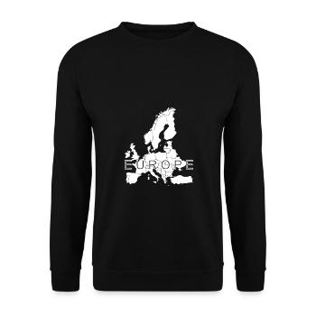 Europe Map EU Holidays Peace Travel - Unisex Sweatshirt - black - Front - Alina (178cm) & Michal (187cm)
