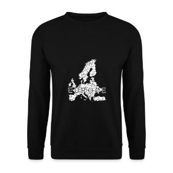 Europe Map EU Holidays Peace Travel - Unisex Sweatshirt - black - Front - Alina (178cm) & Michal (187cm)