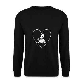 Europe Map Heart EU Euro Brussels Travel Holiday - Unisex Sweatshirt - black - Front - Alina (178cm) & Michal (187cm)