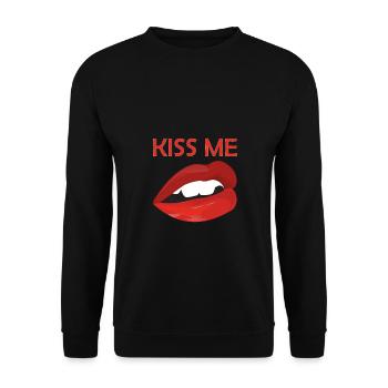 Embrasse-moi Embrasser les lèvres - Sweat-shirt Unisexe - noir - Devant - Alina (178cm) & Michal (187cm)