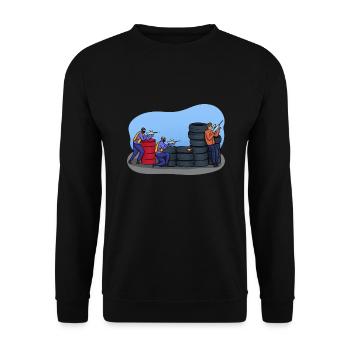 Paintball illustration - Unisex Sweatshirt - black - Front - Alina (178cm) & Michal (187cm)