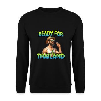 Prêt pour la tenue de fête de vacances en Thaïlande - Sweat-shirt Unisexe - noir - Devant - Alina (178cm) & Michal (187cm)