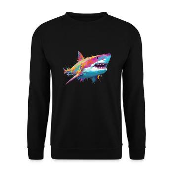 Requin - Sweat-shirt Unisexe - noir - Devant - Alina (178cm) & Michal (187cm)