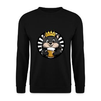 Hedgehog beer - Unisex Sweatshirt - black - Front - Alina (178cm) & Michal (187cm)