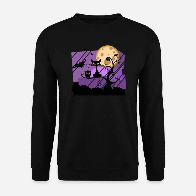 Halloween Katze - Unisex Pullover - Schwarz