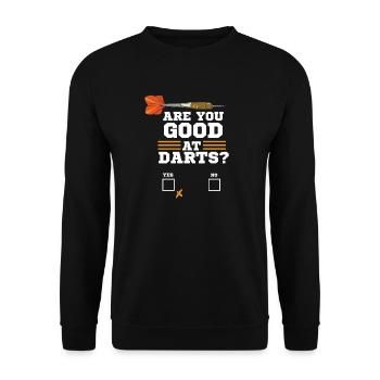 Dart darts saying dart dart player - Unisex Sweatshirt - black - Front - Alina (178cm) & Michal (187cm)