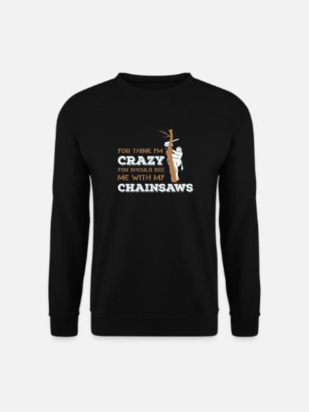 Kettensäge & Baum für Holzfäller und Arboristen - Unisex Pullover - Schwarz