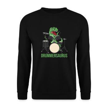 Batterie T-Rex dinosaure Drums Bâtons - Sweat-shirt Unisexe - noir - Devant - Alina (178cm) & Michal (187cm)