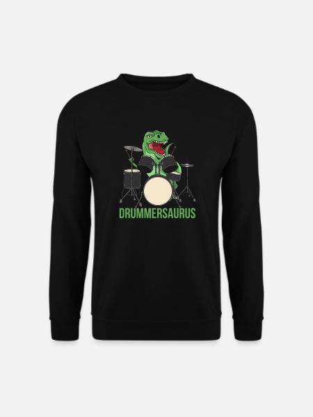 Drums Drummer T-Rex Dinosaur Drums Sticks - Unisex Sweatshirt - black
