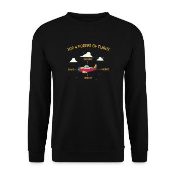 Aviator Pilot Flying Four Forces of Flying - Unisex Sweatshirt - black - Front - Alina (178cm) & Michal (187cm)