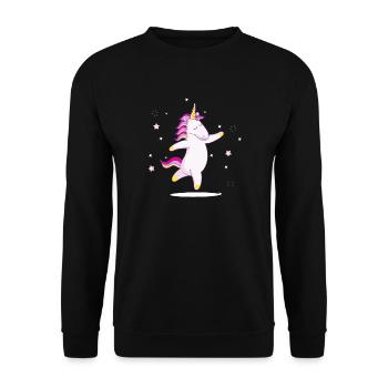 A unicorn dancing in the stars - Unisex Sweatshirt - black - Front - Alina (178cm) & Michal (187cm)
