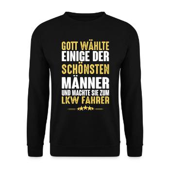 LKW Fahrer - LKW Fahrer - Unisex Pullover - Schwarz - Vorne - Alina (178cm) & Michal (187cm)