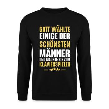Klavierspieler - Klavierspieler - Unisex Pullover - Schwarz - Vorne - Alina (178cm) & Michal (187cm)