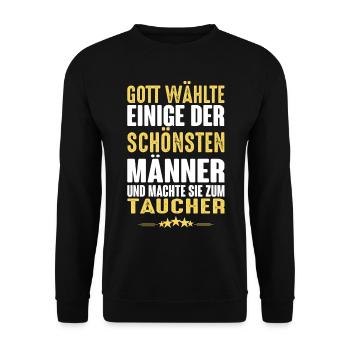 Tauchen - Taucher - Unisex Pullover - Schwarz - Vorne - Alina (178cm) & Michal (187cm)