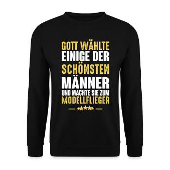 Modellflug - Modellflieger - Unisex Pullover - Schwarz - Vorne - Alina (178cm) & Michal (187cm)
