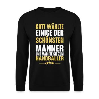 Handball - Handballer - Unisex Pullover - Schwarz - Vorne - Alina (178cm) & Michal (187cm)
