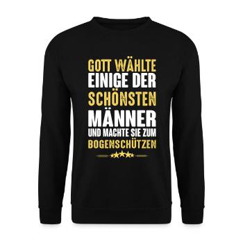 Bogenschiessen - Bogenschützen - Unisex Pullover - Schwarz - Vorne - Alina (178cm) & Michal (187cm)