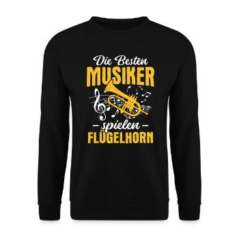 Orchester Horn Musiker Flügelhorn Blasmusik - Unisex Pullover - Schwarz - Vorne - Alina (178cm) & Michal (187cm)