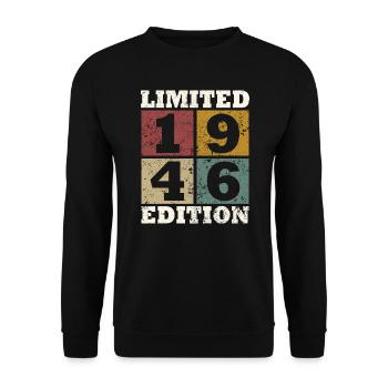 Vintage Cadeau 1946 Anniversaire Édition limitée - Sweat-shirt Unisexe - noir - Devant - Alina (178cm) & Michal (187cm)