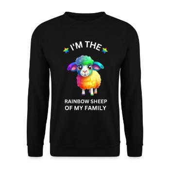IM THE RAINBOW SHEEP OF MY FAMILY - Unisex Sweatshirt - black - Front - Alina (178cm) & Michal (187cm)