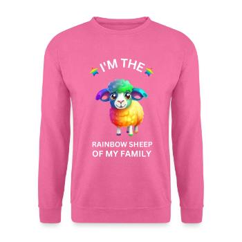 JE SUIS LE MOUTON ARC-EN-CIEL DE MA FAMILLE - Sweat-shirt Unisexe - rose - Devant