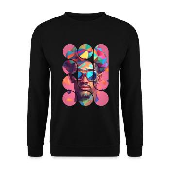Artiste Géométrique Coloré - Sweat-shirt Unisexe - noir - Devant - Alina (178cm) & Michal (187cm)
