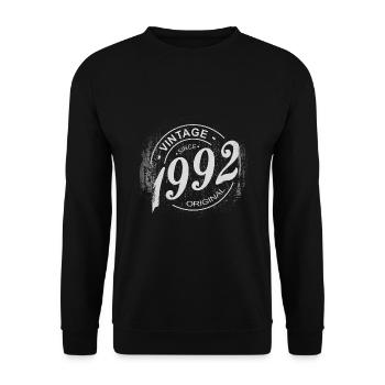 Birthday Vintage 1992 original - Unisex Pullover - Schwarz - Vorne - Alina (178cm) & Michal (187cm)