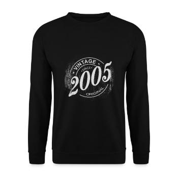 Birthday, Birthday Vintage 2005 original - Unisex Sweatshirt - black - Front - Alina (178cm) & Michal (187cm)