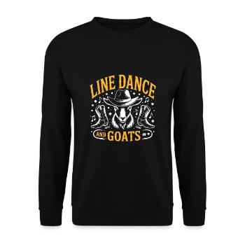 Ziegen und Line Dance lustige Ziege mit Stetson - Unisex Pullover - Schwarz - Vorne - Alina (178cm) & Michal (187cm)