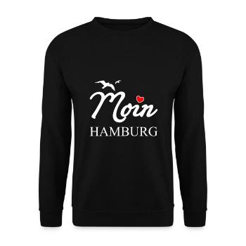 Moin Hamburg - Unisex Pullover - Schwarz - Vorne - Alina (178cm) & Michal (187cm)