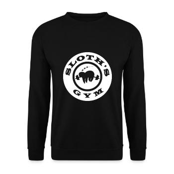 Sloth´s Gym Funny Hilarious - Unisex Pullover - Schwarz - Vorne - Alina (178cm) & Michal (187cm)