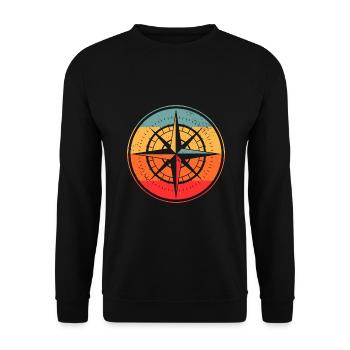 Reisen Kompass Reisender - Unisex Pullover - Schwarz - Vorne - Alina (178cm) & Michal (187cm)