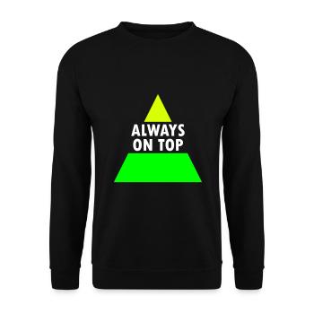 Always on top (geteiltes Dreieck) - Unisex Pullover - Schwarz - Vorne - Alina (178cm) & Michal (187cm)