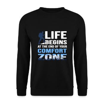 mountain hike ridge walk pathless alpine mountain path - Unisex Sweatshirt - black - Front - Alina (178cm) & Michal (187cm)