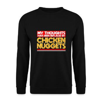 My Thoughts Have Been Replaced By Chicken Nuggets - Unisex Sweatshirt - black - Front - Alina (178cm) & Michal (187cm)